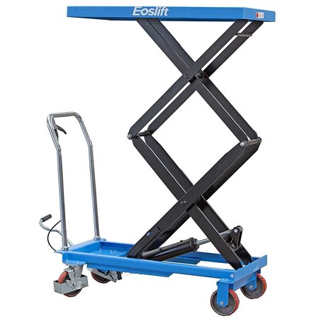 EOSLIFT Manual Double Scissor Lift Table Cart 1764 lbs. Capacity, Table Size 20.5 in. x 39.8 in. TAD80